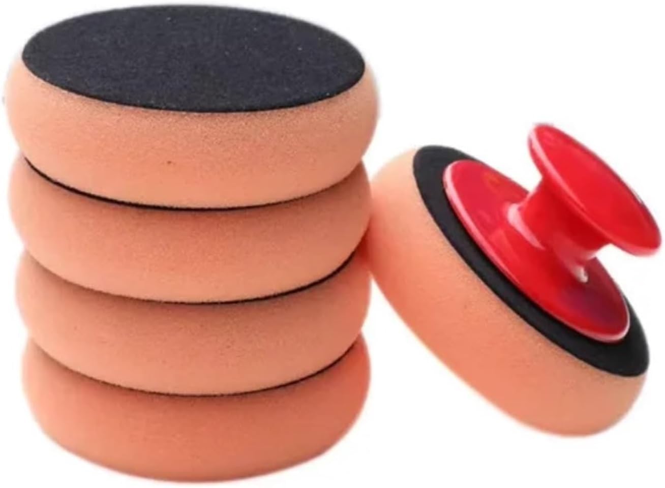 Car Waxing Sponge Polish Pads With Handle High Density Buffing Wipe Polisher Kit Polishing Cleaning Sponge Car Cleaning Tools