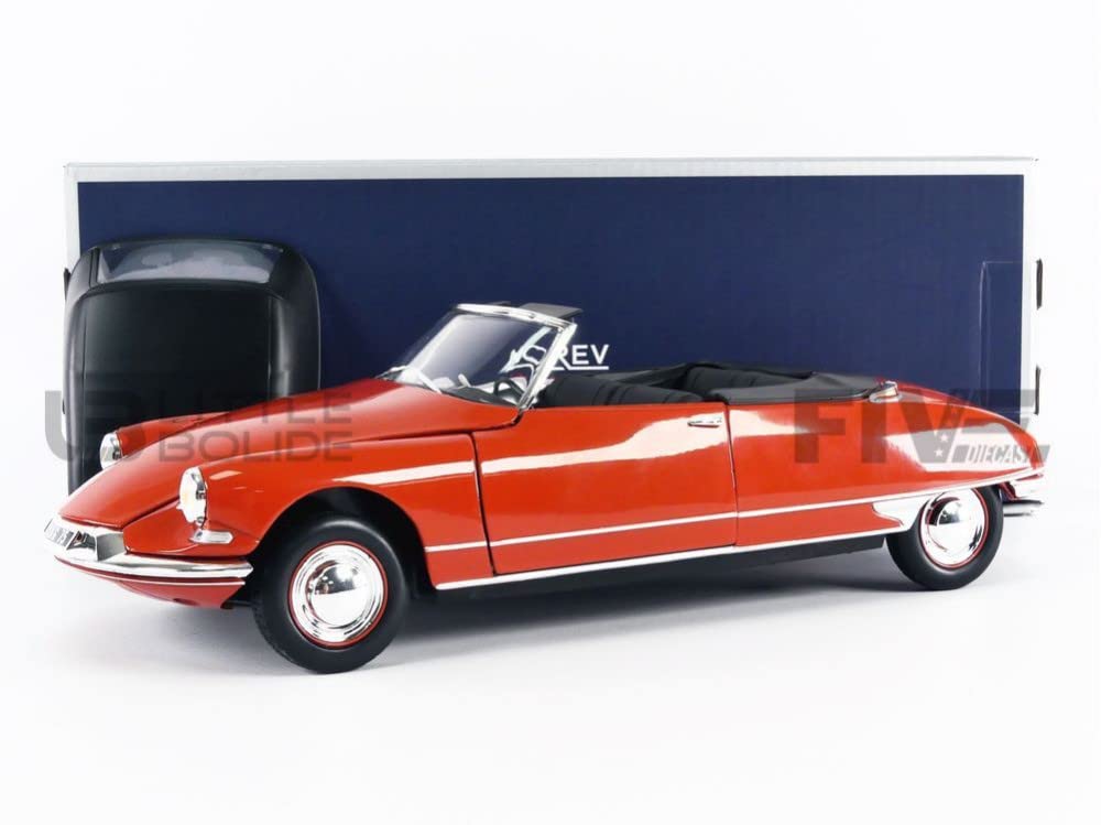Norev NV181599 1:18 Citroën DS 19 Cabriolet 1961-Corail Rosso Citroen Modello Collezionabile, Multi