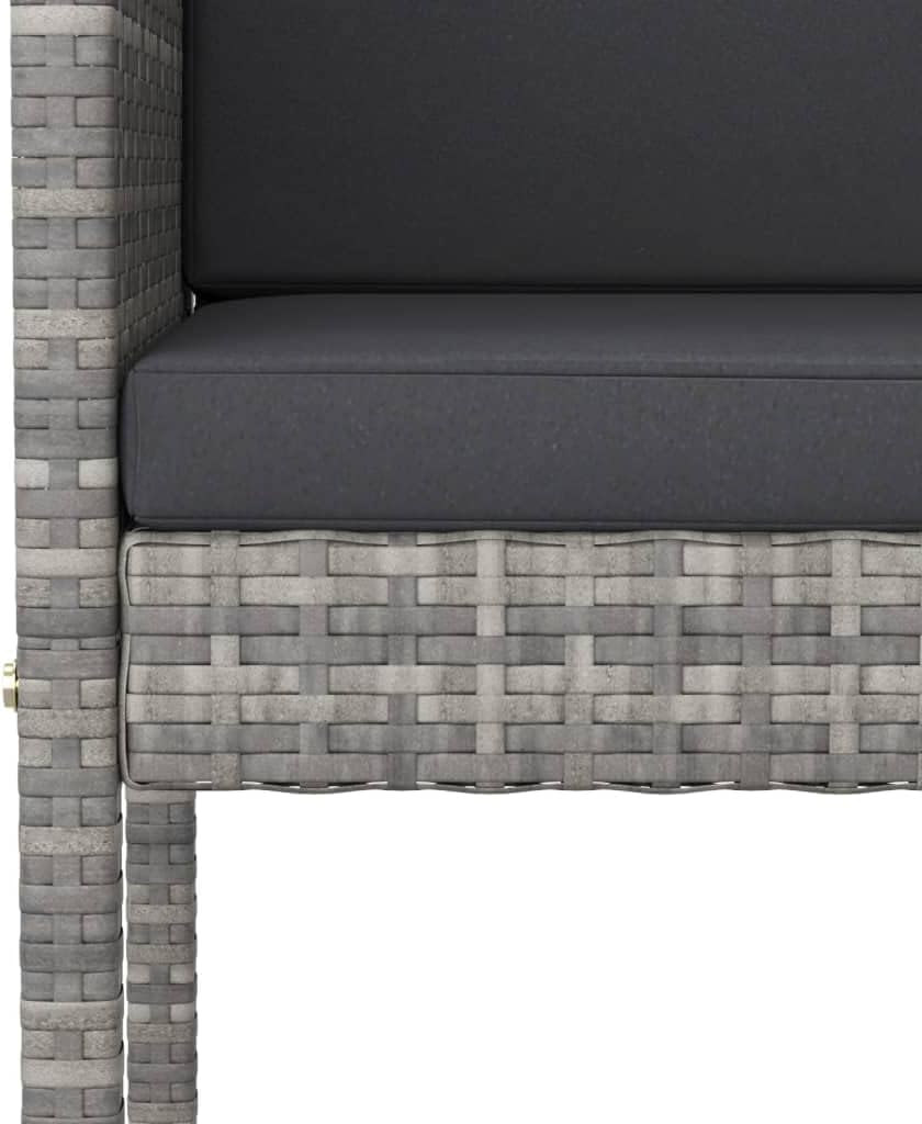 5 Piece Patio Bar Set with Cushions,Backyard Decor,Backyard Sofa Suit,Outdoor Furniture,Casual Table Chairs,Perfect for Indoor, Outdoor Garden, Lawn, and Backyard, Poly Rattan Gray