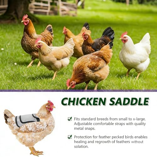 4 Pcs Chicken Saddles with Adjustable Straps,Chicken Saddle Back Protector,Comfortable Hen Aprons — view 6