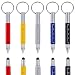 Shulaner 6 in 1 Small Metal Tech Tool Ballpoint Pens with Key Ring, Level, Stylus and Two-head Screwdriver, Multi functional Tool Fits for Mens Gift, Pack of 5