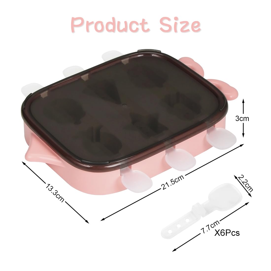 Stampi Per Ghiaccioli Pieghevoli In Silicone, 2 In 1: 6 Ghiaccioli E Cubetti Di Ghiaccio, Senza BPA, Facili Da Sformare (Verde) - 3