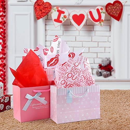 MIAHART 60 Sheets Gift Wrapping Tissue Paper Assorted 50 * 35cm Valentine's Day Tissue Paper Bulk 3 Designs Art Paper for Valentine's Day, Wedding, DIY Crafts, Wrapping Accessory, Gift Decorations