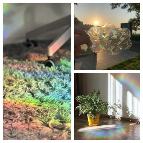 WandSticker4U®- Fensterbilder Kinder BLUMEN & BIENEN selbstklebend holografisch I Prisma Fensteraufkleber Blumen Kinder I Fenstersticker Kinder Tiere Biene Blume Suncatcher Sticker Blumen