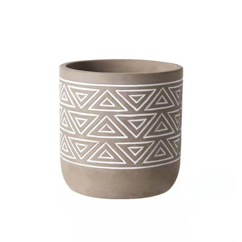 GELASIGE Flower Pots Indoor Cement Flower Pots, Light Luxury Flower Pots, Cement Flower Pots, Desktop Flower Pots For Planting Flowers Outdoor Flower Pots(B)