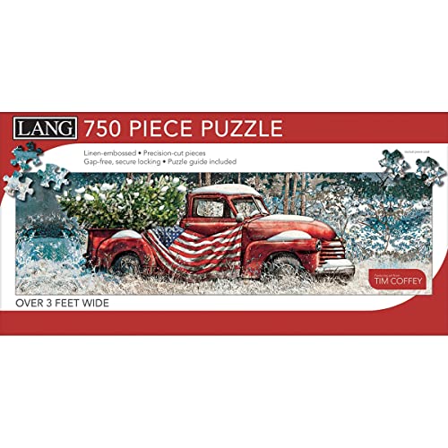 Lang - 750 Piece Panoramic Puzzle -Flag Truck, Artwork By Tim Coffey - Linen Finish - 38.25Ó X 11.25Ó Completed #TOP19