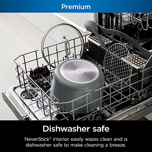 Ninja Cw202Gy Foodi Neverstick Possiblepot, Premium Set With 7-Quart Capacity Pot, Roasting Rack, Glass Lid & Integrated Spoon, Nonstick, Durable & Oven Safe To 500°F, Sea Salt Grey #TOP5