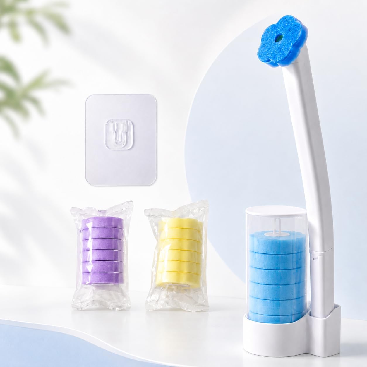 Disposable Toilet Brush and Holder Set, Wall Mounted Toilet Bowl Cleaner Brush with [18] Pre-Loaded Cleaner Refills, Hands-Free Toilet Wand Cleaning System, Bathroom Toilet Scrubber Kit
