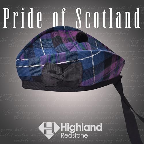 Glengarry Cap-Traditional Scottish Hat, Acrylic Wool Tartan Glengarry hat, Kilts/Bagpipes Accessories (Pride of Scotland) - Thumbnail 2