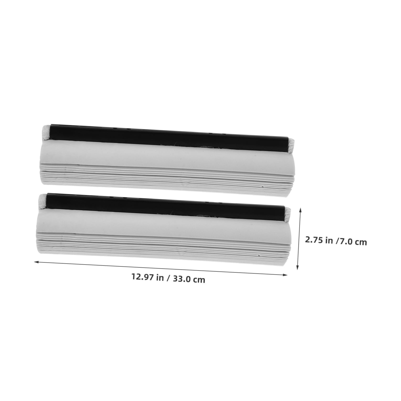 2 Cabezales de Repuesto para Trapeador de Esponja Rodillo, Esponja Absorbente Gris 33 Cm, Recambio para Limpieza de Suelos en Cocina, Baño y Garaje, Accesorio Duradero para Mopas