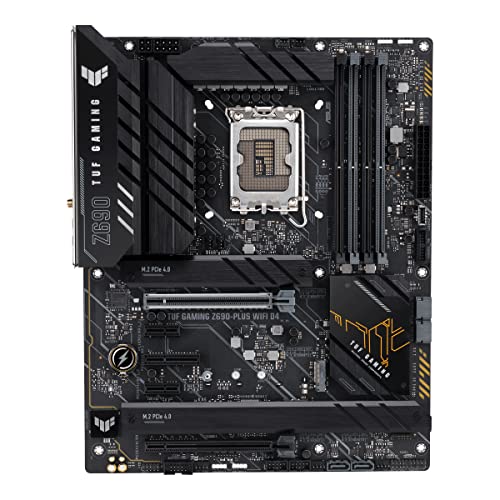 ASUS TUF Gaming Z690-PLUS WIFI D4 Scheda Madre Gaming ATX, Intel Z690, LGA1700, DDR4, PCI 5.0, 14+1 Fasi Alimentazione, 2.5Gb LAN, WIFI 6, Realtek 7.1 Sorround, 4xM.2, SATA 6GB/s, Aura Sync RGB, Nero