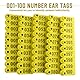WMYCONGCONG 1-100 Number Sheep Ear Tag Livestock Tags und 1 PCS Ear Tag Applicator Zange für Ziegenschafe (gelb)