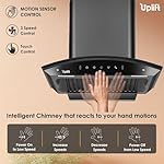 Uplift-60-cm-1350-m3hr-Baffle-Filter-Autoclean-Kitchen-Chimney-Titania-60-Wall-Mount-Curved-Glass-Motion-Sensor-Touch-Control-Black-Made-in-India