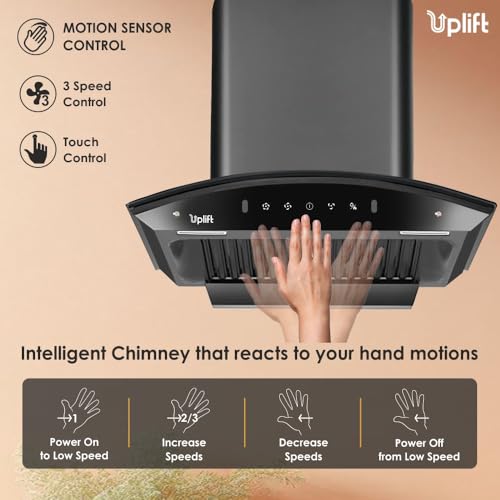 Uplift-60-cm-1350-m3hr-Baffle-Filter-Autoclean-Kitchen-Chimney-Titania-60-Wall-Mount-Curved-Glass-Motion-Sensor-Touch-Control-Black-Made-in-India
