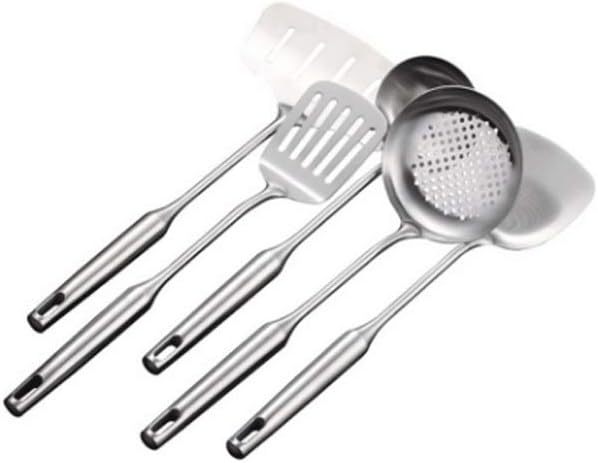 Set Kitchen Cooking Tools 304 Stainless Steel Cooking Utensils with Long Handle Spatula Soup Ladle Kitchenware