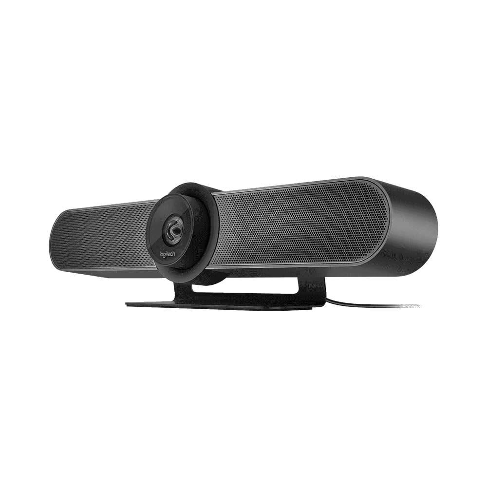 Logitech MeetUp Telecamera PTZ UltraHD 4K per sale conferenze con supporto TV (fino a 55") - Zoom 5x, microfoni Tri-Array, altoparlante, telecomando, RightSight, RightSound, Bluetooth, Plug & Play