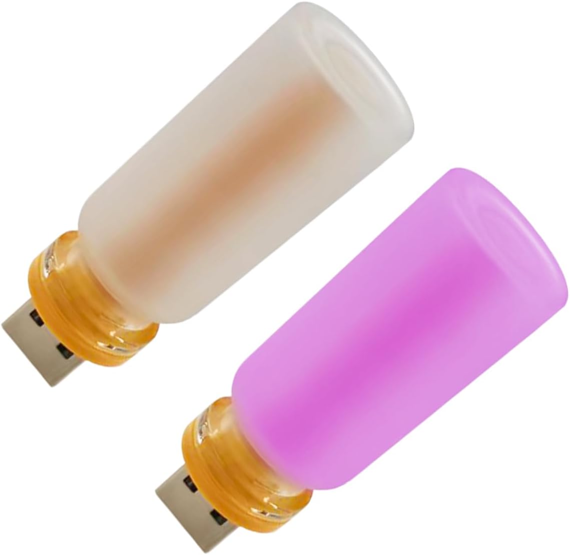 2PCS LED Car Interior Light, Touch Control Car Mini Spiral USB Light Decoration, Adjustable Auto Interior Glass Bottle Ambient Lights for Bedroom, Desk, SUV (Purple)