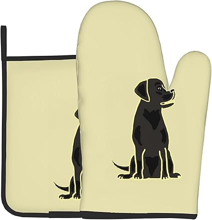 Amazon オーブンミトン 耐熱ミトン 耐熱 グローブ ベーキンググローブ キッチン オーブン ミット セット2 黒いラブラドール やけど防止 汚れが目立たず 耐久性 男女兼用 キッチン アウトドア オーブン ホームベーカリー用 ベスト贈り物 鍋つかみ ミトン オンライン通販