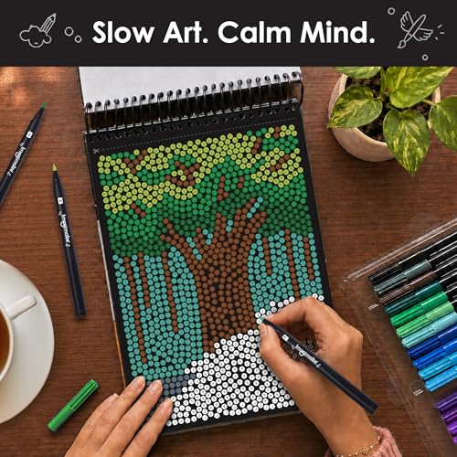 Image of Imagimake Mystery Mosaic Landscapes | Paint by Numbers Kit for Adults, Teens & Grown-Ups | 30 Design Sheets & 20 Colouring Pens | Colouring Book for Stress Relief | Painting Kit for Beginners| Art Therapy kit for Adults