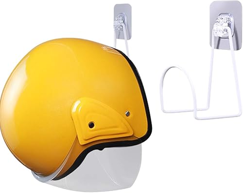 Pearlead Soporte para casco, paquete de 2 soportes para montaje en pared, estante de almacenamiento para casco, estante de almacenamiento adhesivo