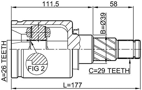 Miniatura 2 de 391018H710 - Junta CV interior izquierda 26X39X29 para Nissan - Febest