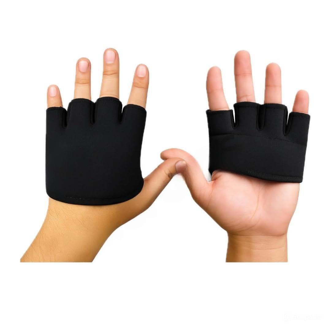 Original Hadik Pandya Fingerless Cricket Gloves,Workout Gloves, Black Neoprene Training Gloves, Half-Finger Design for Gym and Sports (Classy filding Gloves)-picture-12