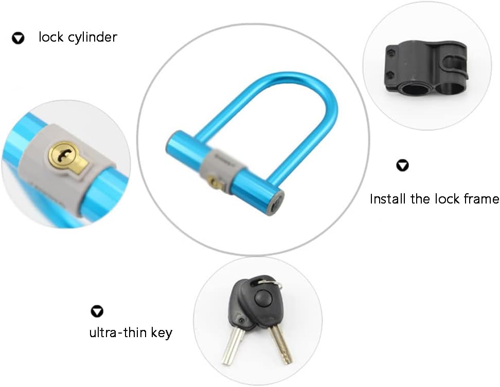 Heavy Locks Bike U Lock, Heavy Duty Bike Lock U Lock Mounting Bracket for Road Mountain Bike, Motorcycle, Stroller U-Locks for Bicycles