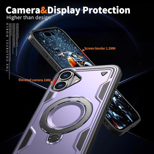 Coque compatible avec iPhone 16 antichoc militaire avec anneau support