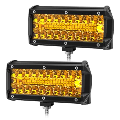 Foco LED Trabajo Barra 18W WinPower Amarillo Impermeable para Tractor y Camión
