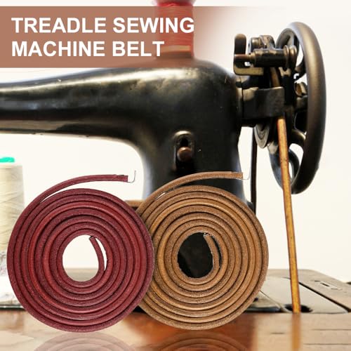 BADAO 2pcs Sewing Machine Belts,Sewing-Machine Belts Replacement with Old Sewing Machine Parts Accessories Clean Set,Treadle-Sewing Machines Belt with Hook - Thumbnail 5