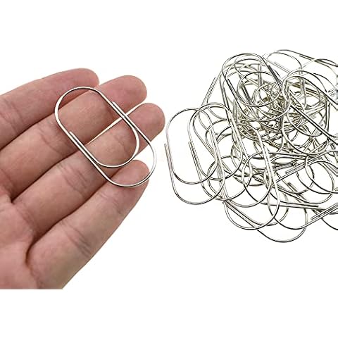 HAHIYO Paper Clips Sturdy 2 inches Length 30 Pack Wide Paperclips Heavy Duty Tight Grip Rust Proof Reusable Metal Bright Silver for Home Office School Cover