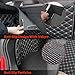 Custom Fit Cargo Liner & Backrest Mat for Kia PEGAS 2017-2019, All-Weather Protection PU Leather Trunk Mat, Waterproof Full Coverage Trunk Liner, Car Interior Accessories