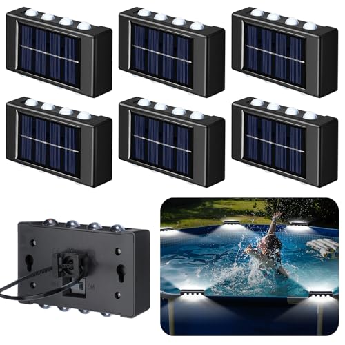 VIHOSE 6 Pack Solar Pool Lights for Above Ground Pools