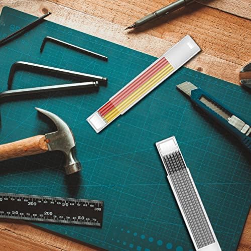 CYIOU 18 Pcs Carpenter Pencil Refills Pencil Refills, Builders Pencil Deep Hole Pencil for Woodworking Scriber Marking Architect Drawing 2.8 mm