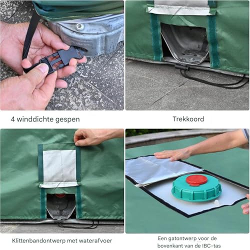 Réservoir d'eau 1000 litres étanche et bâche de protection solaire pour jardin et ferme - 8