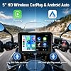 UNITOPSCI 5" Sistema de navegación GPS para moto con Carplay y Android Auto, pantalla portátil con navegación, Bluetooth, IP68 a prueba de agua, Siri, asistente de Google 4