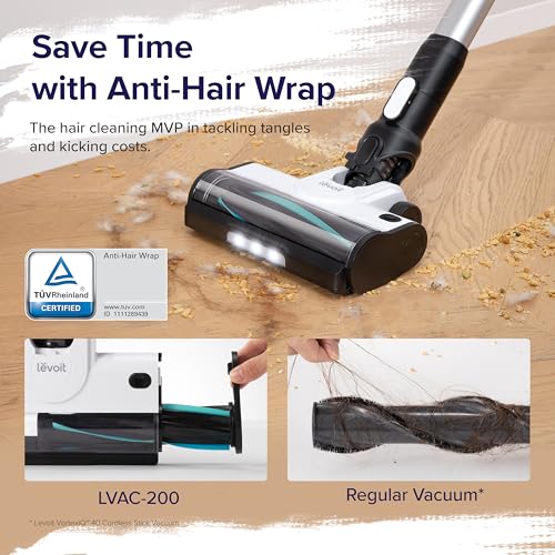 LEVOIT Cordless Vacuum Cleaner, Stick Vac with Tangle-Resistant Design, Up to 50 Minutes, Powerful Suction, Rechargeable, Lightweight, and Versatile for Carpet, Hard Floor, Pet Hair, LVAC-200 - Image 3
