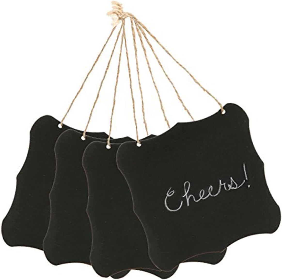 Mini Chalkboards Set of 4 Vintage Style Hanging Wooden Erasable Message Boards Black Chalkboard Signs for Home Shop Office Decor