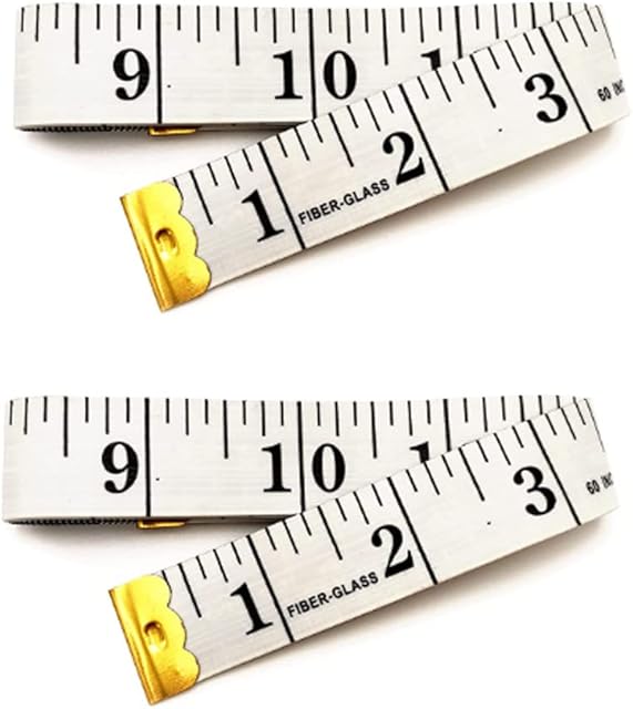 2Pk Soft Tape Measure | Flexible Body Measuring Tape | Fabric Cloth Sewing Tailors Tape Measure | Waist Body Tape |2 Sided Measurement Tape by HY DOT | Inches Cm | 60 Inches h Cm
