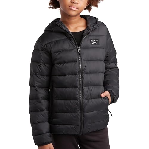 Reebok Boys’ Jacket – Water Resistant Midweight Quilted Puffer Coat – Insulated Outerwear Down Coat for Boys (4-20)