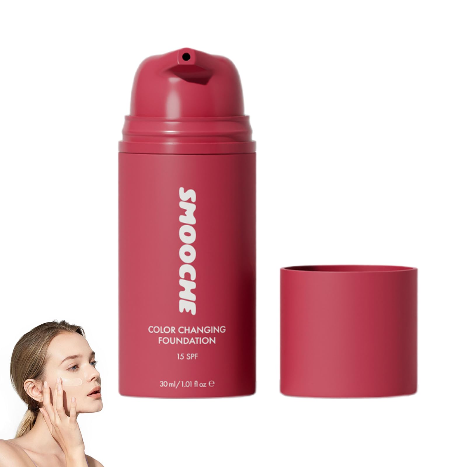 Smooche Foundation Korean, Smooche Colour Changing Foundation, Moisturizing Concealer Brighten Long-Lasting, Even Skin Tone for All Skin Types - 30ml (1 Pack) - 1