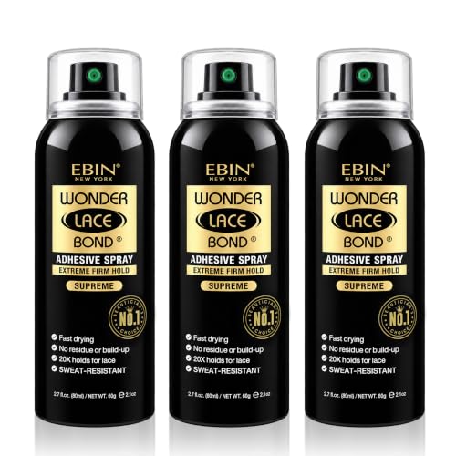 EBIN NEW YORK Wonder Lace Bond Adhesive Spray Supreme, 2.7 Fl Oz (3-Pack)