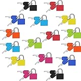 16 Pieces Suitcase Locks with Keys Metal Padlocks Luggage Padlocks Multicolor Small Mini Padlock...