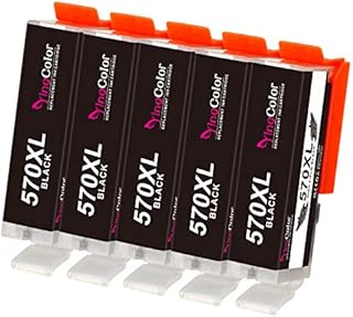 YINGCOLOR PGI-570 XL CLI-571XL Ink Cartridges for Canon PGI 570XL 571XL 570 571 PGBK for Canon Pixma MG5750 TS5051 TS5050 MG5751 MG5753 MG6850 MG6851 MG6852 TS5053 TS5055 TS6050 TS6051 TS6052, 5 Black