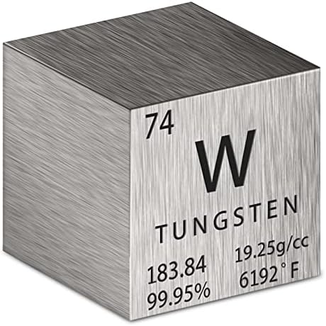 Tungsten Cube Metal Density Cubes Pure Metal High Density Element Cube for Element Collections Lab Experiment Material Hobbies Heavy Small Objects Experience (Wolfram, 1 Inch)