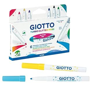 Giotto- Turbo Glitter Maxi Pennarello, Colore Assortiti Glitterati, 426600