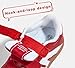 LUCKY STEP Kids Classic Retro Gum Sole Fashion Sneakers School Tennis Skate Shoes Girls Boys Hook and Loop Walking Casual Toddler Footwear Anti Slip Trainers(Red,Little Kid 1)