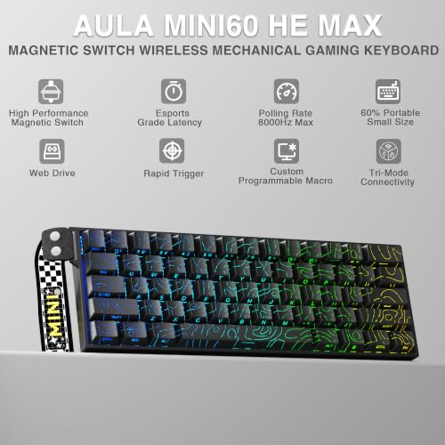 Image of Aula MINI60 HE MAX Wireless Gaming Keyboard 60% Magnetic Switch Keyboard