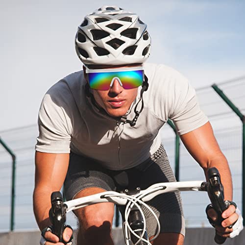 Maitys 8 Pairs Retro Semi Rimless Sunglasses 80s 90s Zigzag Sunglasses Colored Neon Transparent Lens Glasses for Men Women4