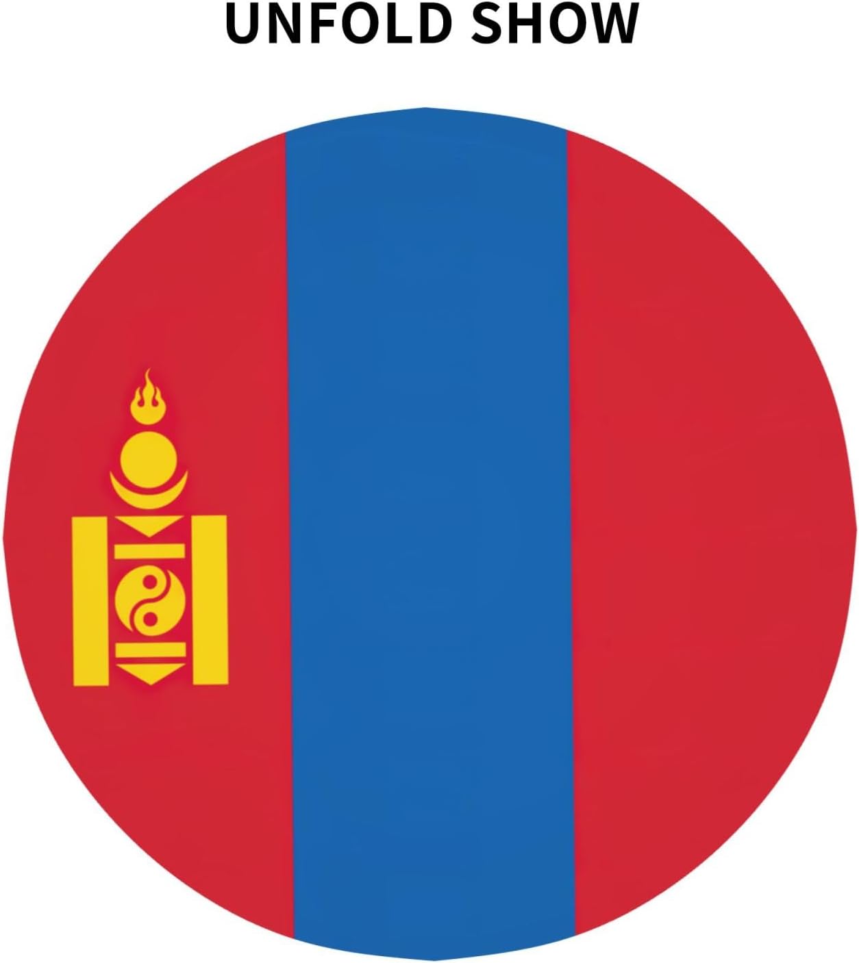 Mongolian Flag Print Wrinkle Free Dining Table Cover for Birthday Party Farmhouse Tablecloths Up to 60 x 60 Inches